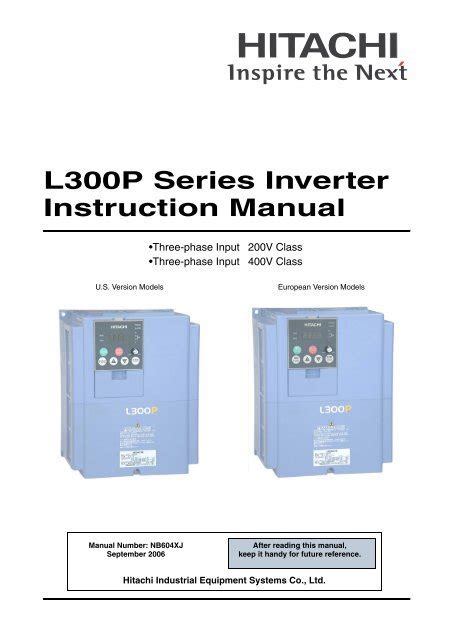 Hitachi l300p series inverter instruction manual. - Speed queen commercial dryer manual lws42.