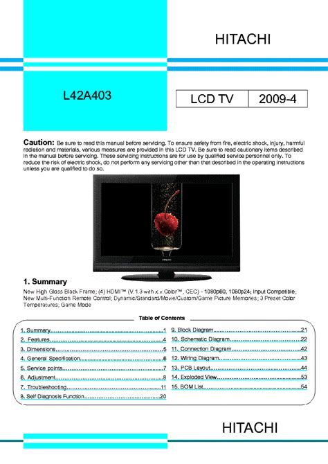 Hitachi l42a403 lcd tv service manual download. - Dickens study guide by lee fisher gray.