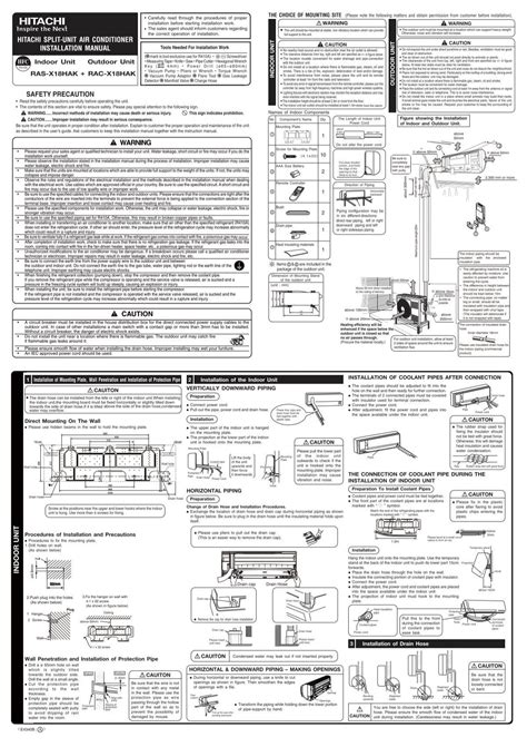 Hitachi logicool split ac user manual. - 2003 r6 service manual able needed.