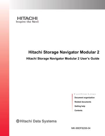 Hitachi storage navigator modular 2 user guide. - Sa  snabbt den ljusa sommarn svann.