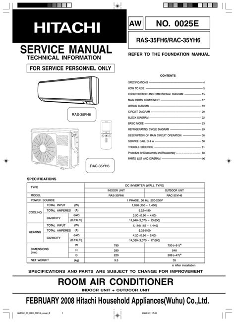 Hitachi window air conditioner user manual. - Xerox wc 7535 manuale di servizio.