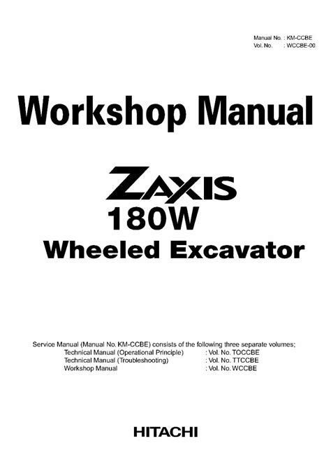 Hitachi zaxis 180w wheeled excavator service manual set. - Nouveau système de ponts à grandes portées.