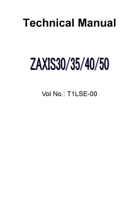 Hitachi zaxis 30 35 40 50 excavator service manual set. - Nikon microscope smz 1 service manual.