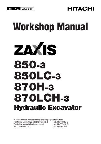 Hitachi zaxis 850 3 850lc 3 870h 3 870lch 3 hydraulic excavator service repair manual instant. - Versys 650 kawasaki abs service manual.