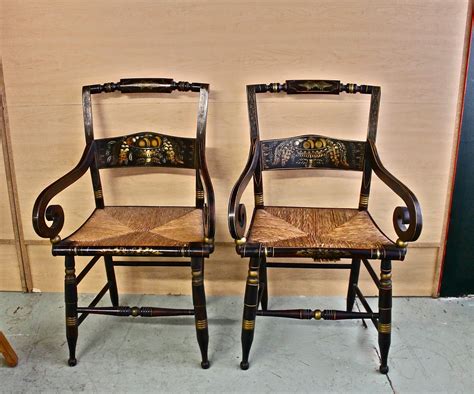 Hitchcock chair. A classical American-styled chair once in nearly every household was the 'Hitchcock Chair'. It was developed by Lambert Hitchcock in Connecticut in 1819 in his chair factory. This early 1800s time period is known as the 'Federal Era' style furniture. Lambert Hitchcock came up with the method of making the parts of a chair and 