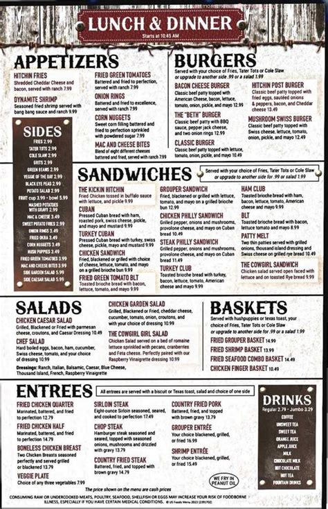 Hitchin Post Cafe Inc in Lithia - Restaurant menu and reviews