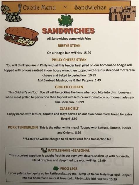 Hitching Post Saloon Apache Junction, AZ 85119 - Menu, 189 …