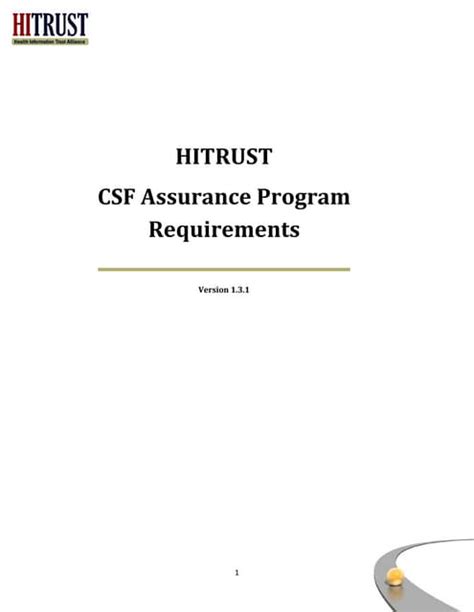 Hitrust csfassuranceprogramrequirementsv1 3final