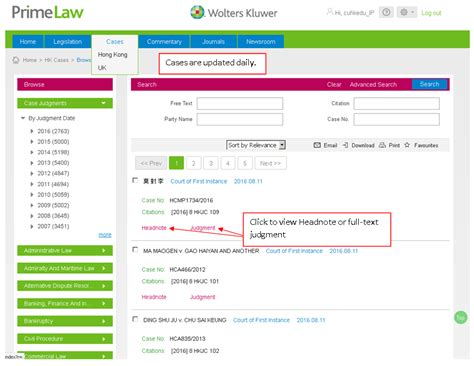 Hk court case database.  This unique PrimeLaw This database contains Hong Kong ...