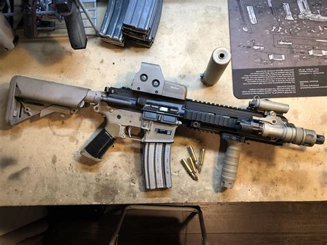 Nov 22, 2022 · The kit contains all the parts needed to assemble a complete upper, including an original Heckler & Koch® HK416 stripped receiver and handguard. The rest of the HK416-compatible BRN-4 parts are new-manufactured for Brownells: bolt-carrier group with tough Nitride finish, gas piston, operating rod, gas block (and pins), barrel nut, and ... . 