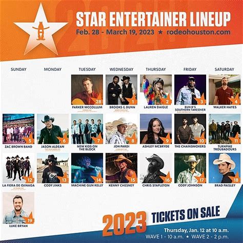 Hlsr lineup 2023. Behind the scenes stories, superstars in concert, and Rodeo action from the Houston Livestock Show and Rodeo. Come see us: March 2 -21, 2021. 