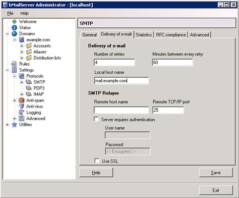 Hmailserver send email to external. 8 . 4-B2283 Mail Client: SquirrelMail 1.  Launch the hMail...
