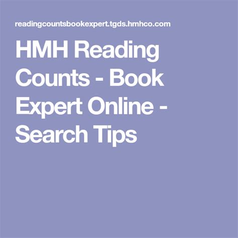 Hmh book expert. The e-Catalog is the most up-to-date listing of quiz and book selections. READING COUNTS! QUICK FIND. Search Tips. Browse Quizzes: Latest Additions; Titles ... Contact Us. Need Help? For any concerns about Book Expert Online, please call our Customer Service Team at 877-234-7323 (Monday through Friday from 9:00 AM to 6:00 PM EST) or submit a ... 