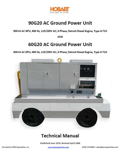 Hobart ground power unit repair manual. - Social work with disabled issues and guideline.