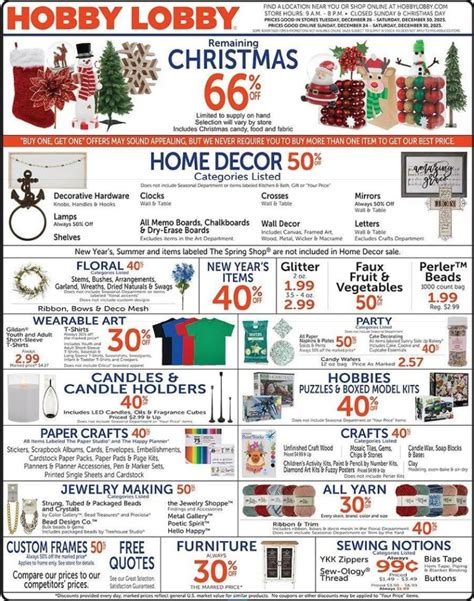 Hobby Lobby Weekly Ad Dec 18 – Dec 24, 2024 (Christmas Sale …