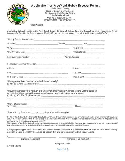Hobby breeder license broward county.  This outlines the basis of permit, process...