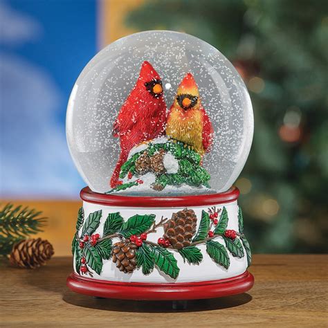 Hobby lobby cardinal snow globe. Step 3: Add liquid to the globe. Add 1 Tablespoon of glycerin to the globe part of the snow globe. The more glycerin you add, the slower the glitter will fall. Pour in a generous amount of glitter -- approximately 1/2 a teaspoon, but it doesn't need to be exact. Fill the snow globe with water, almost all the way to the top. 