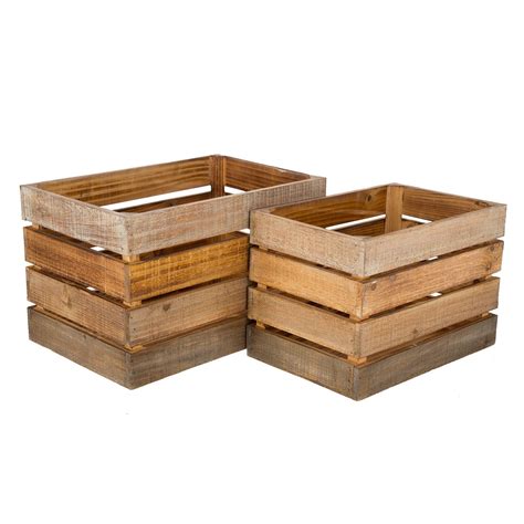LEISURE ARTS Good Wood Wooden Crate, wood crate unfinished, wood crates for display, wood crates for storage, wooden crates unfinished, 18" x 12.5" x 9.5". 4.4 out of 5 stars. 66. $24.99. $24.99. Most purchasedin this set of products.. 