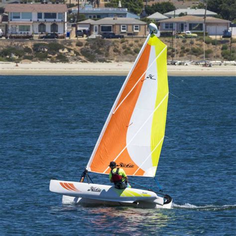 Hobie wave jib.  The extra-wide standing deck offers an improved casting platform...