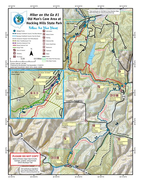 Hocking hills state park map. Download the Hunting Map. Visitor Center. The Hocking Hills State Park Visitor Center is located at the Old Man’s Cave parking lot off State Route 664. The visitor center features interactive displays, exhibits and wildlife showcases about the Hocking Hills region. The visitor center is open daily from 10am to 5pm. 