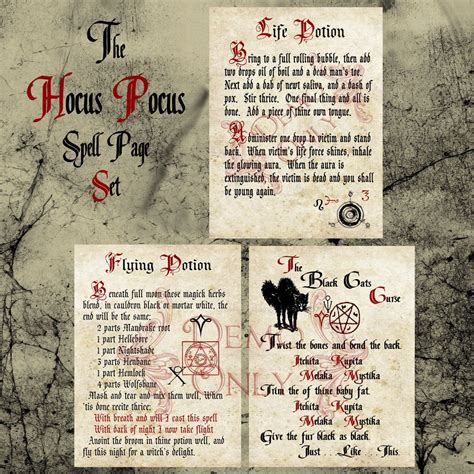 Hocus Pocus Spell Book Pages Printable Web This Collection Includes