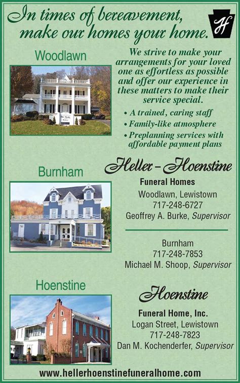 Hoenstine funeral home obituaries.  Allen Hulslander officiating.  Find o...