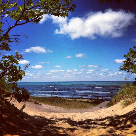 Hoffmaster state park. This park features forest-covered dunes along three miles of Lake Michigan shoreline, campgrounds nestled in the woods, and scenic hiking trails. The Gillette Nature Center features exhibits on dune ecology and the flora and fauna of the Lake Michigan sand dunes. P.J. Hoffmaster State Park was voted the “Best Hiking … 