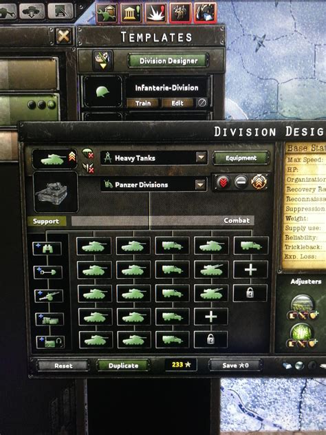 Hoi4 medium tank template. You can duplicate your medium tank division template for free. Then replace the medium tanks with MTB's or a combination of mediums and MBT's. Then as you build your MBT stock, you gradually change the template of one armor division at a time from one template to the other. I do this as I go from light to medium too. 1; Reactions: 