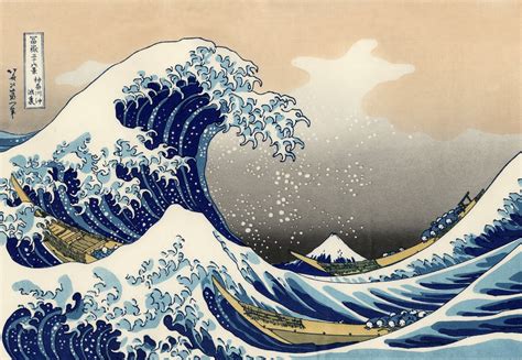 Katsushika Hokusai, Under the Wave off Kanagawa (Kanagawa-oki nami-ura), also known as the Great Wave, from the series Thirty-six Views of Mount Fuji (Fugaku sanjūrokkei) (detail), about 1830–31. Woodblock print (nishiki-e); ink and color on paper. William Sturgis Bigelow Collection.. 