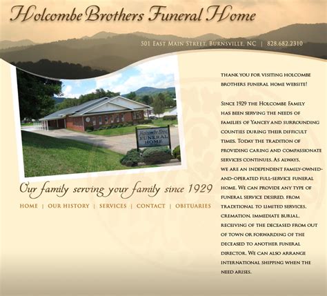 The family will accept friends and loved ones one hour prior to the service for visitation in the Chapel of Holcombe Brothers Funeral Home in Burnsville, NC. ... Burnsville, NC 28714. Call: 828 .... 