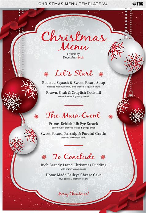 Holiday Party Menu Template