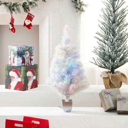 Holiday Time 32Inch White Fiber Optic Tree 83 Tips with Continuously