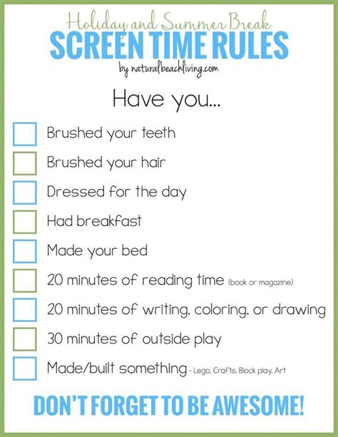 Holiday and Summer Break Screen Time Rules for Kids Screen time for