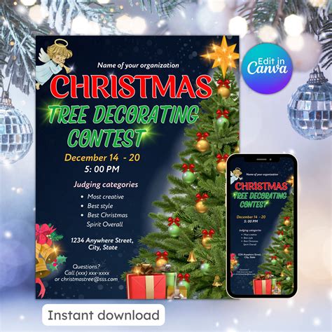 Holiday decorating contest categories.  Best Christmas tree decor.  The conte...