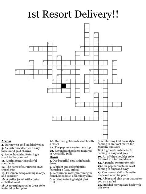 Holiday delivery crossword. Things To Know About Holiday delivery crossword. 