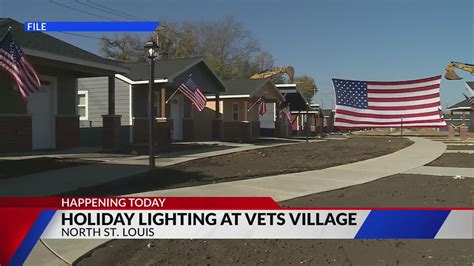 Holiday lighting at Vets Village today