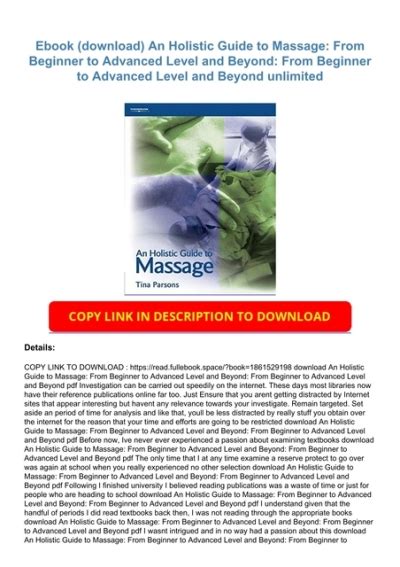 Holistic guide to massage from beginner to advanced level and beyond. - Thermal and statistical physics solution manual.