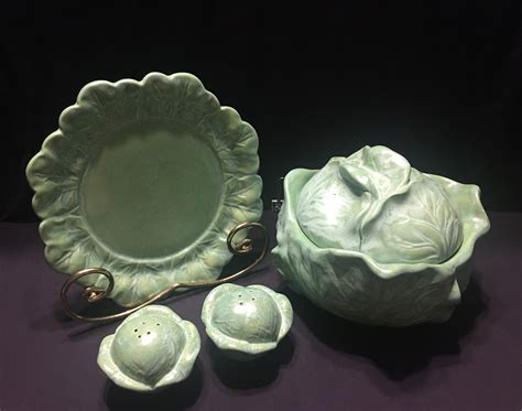 Vintage 1970s Holland Mold Ceramic Pottery Green Cabbage Bowl with lid featuring Three Rabbits and Under Plate ... Sale Price $157.17 $ 157.17 $ 169.00 Original ...
