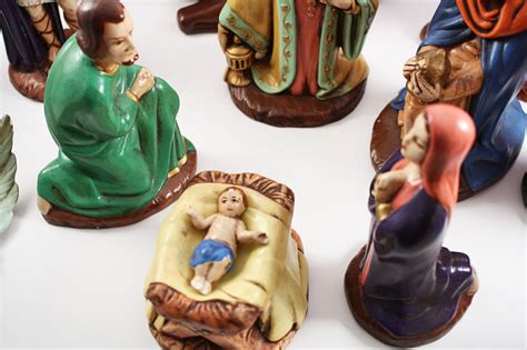 Gorgeous 16 Piece Large Holland Mold Nativity Set (693) $ 325.00. Add to Favorites White Bisque Ceramic Nativity Set 6 Piece Manger Scene Vintage Christmas Holiday Decor Baby Jesus 3 Wise Men Mary Joseph Manger Small Set (1.3k) $ 29.00. Add to Favorites Ceramic Nativity Set, Soft Muted Colors / Vintage Religious Christmas Decor /Country Cottage .... 