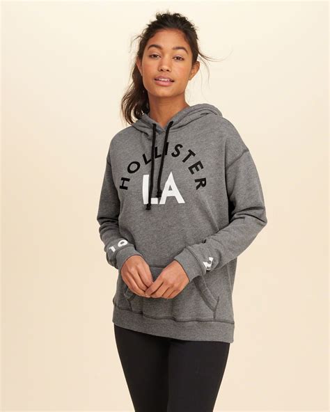Hollister hoodies womens. Gilly Hicks Cotton Crew T-Shirt. £17. Buy One Get The 2nd 50% Off. Part Of A Matching Set. 1 of 6. Redefine your wardrobe with Hollister Women's tops. Explore our range of Women's long sleeve tops, black Women's tops, puff sleeve tops & halter neck tops. 