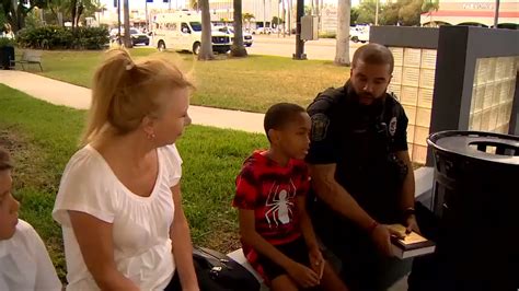 Hollywood Police officer and boy he saved from near drowning reunite