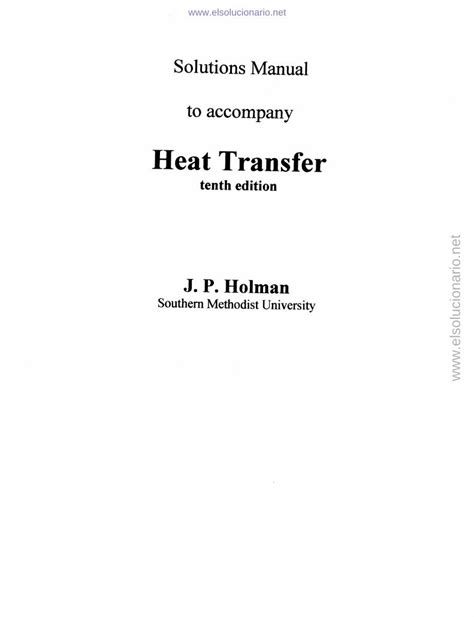 Holman heat transfer solution manual 10. - Manuale del motore diesel bukh dv36.