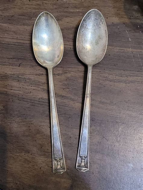  Mid-Century Holmes & Edwards Inlaid Silver Plate Curved Baby Spoon - Pageant Pattern c. 1944 - Baby Gift - Original Box with Guarantee Paper (2.1k) $ 30.00 . 