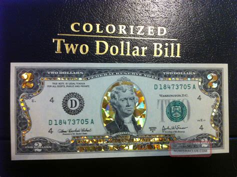 Hologram $2 bill. Each bill comes displayed in a clear acrylic holder which is viewable on both sides with a certificate of authenticity. Inauguration of Barack Obama as the 44th President of the United States was on January 20, 2009. Each $2 Bill is in FRESH, CRISP, UNCIRCULATED condition, and was directly removed from untouched wrapped Federal Reserve sealed ... 