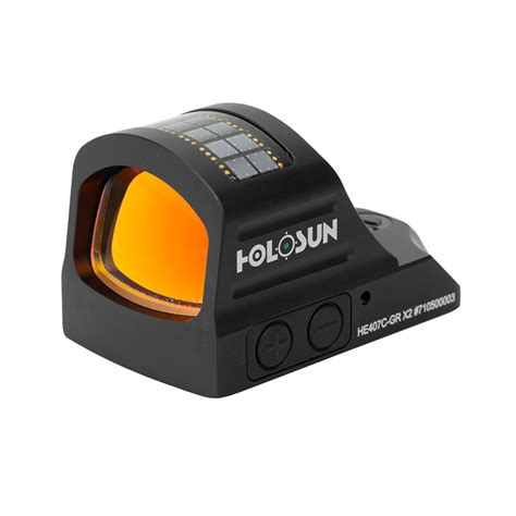 Holosun 407c battery. Additional features include Holosun's Red Super LED with up to 50k hour battery life, Solar Failsafe, precision 2MOA dot, and Shake Awake. The durable housing is made from 7075 Aluminum, uses an industry standard footprint, and houses the 1632 battery in a side-mounted tray for easy replacement when needed. Items Dimensions (in inches) In the Box 