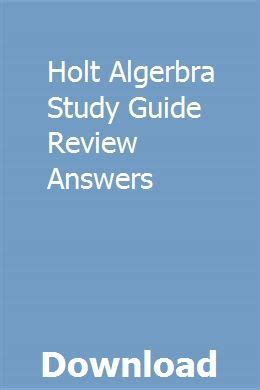 Holt algerbra study guide review answers. - Contribution à l'étude de la population chinoise..