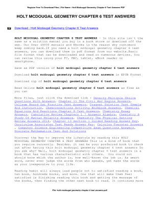 Holt mcdougal geometry chapter 6 test answers.  Holt Geometry Homework and Practi...