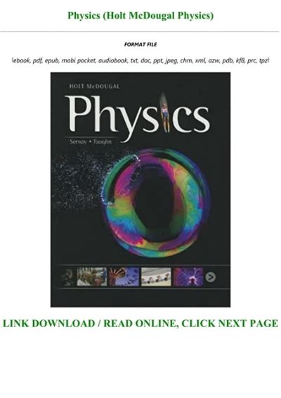 Holt mcdougal physics online textbook.  Holt, Physics The new Download C...