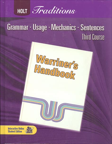 Holt traditions warriner apos s handbook third course grammar usage mechanics sentence. - Così è stato l'amore per me.