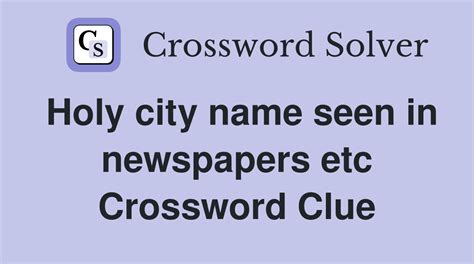 Holy City Crossword Clue